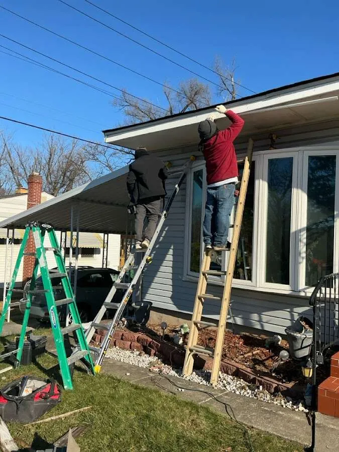 Restoration crew performing exterior repair in Joliet
